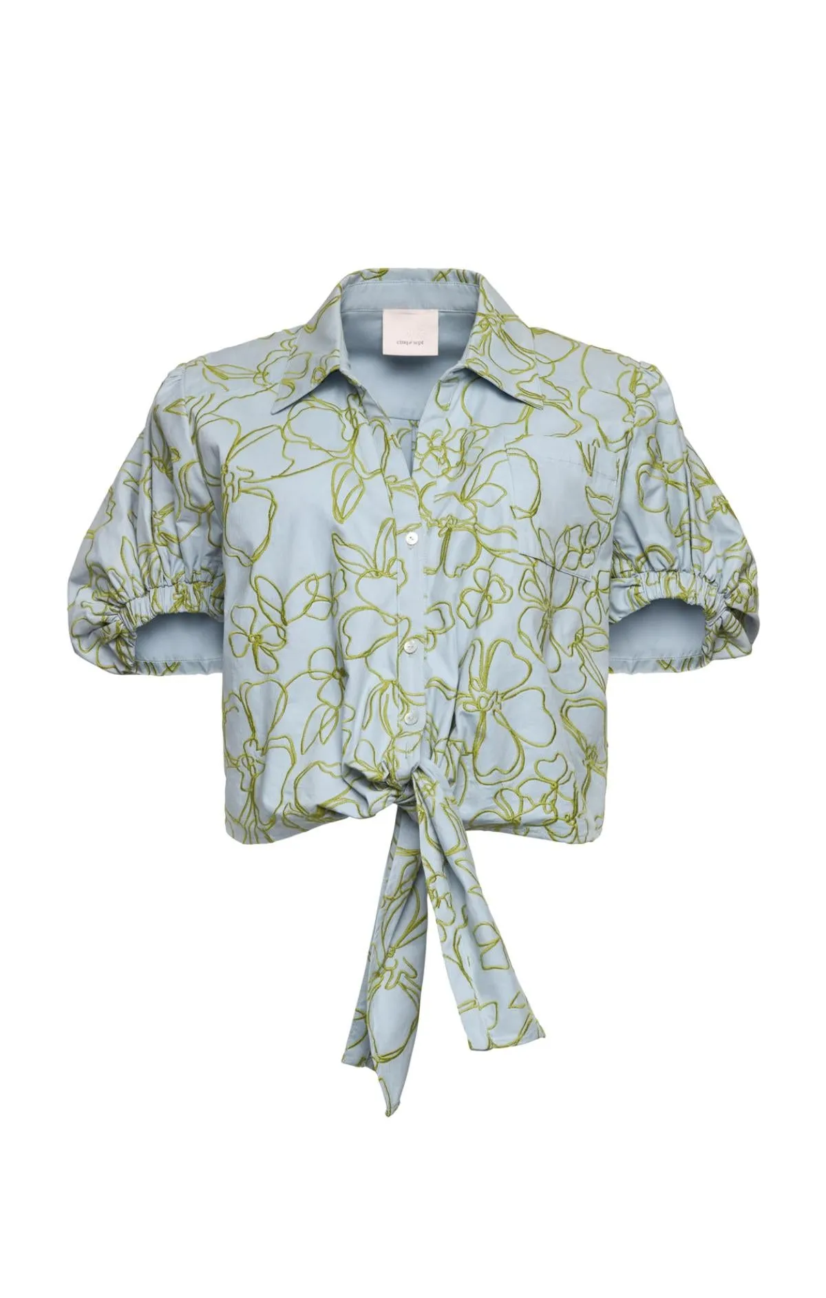 Embroidered Linework Floral Zoanne Top sold by cinq a sept