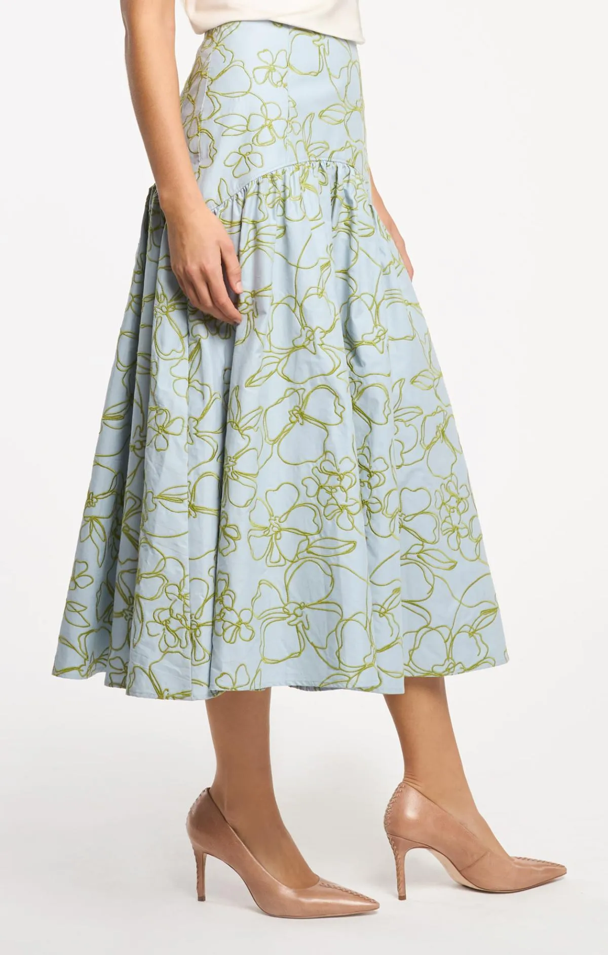 Embroidered Linework Floral Zoanne Skirt sold by cinq a sept product image thumbnail 4