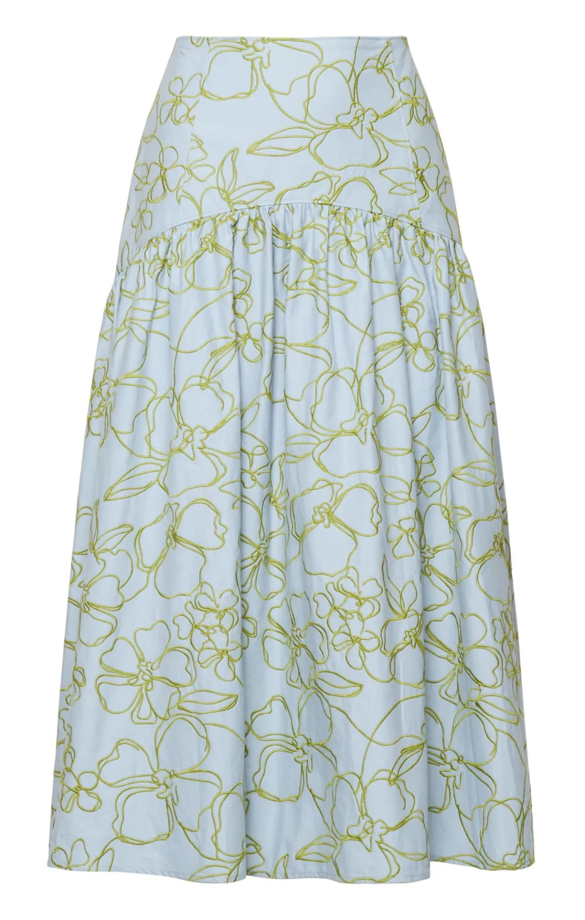 Embroidered Linework Floral Zoanne Skirt sold by cinq a sept