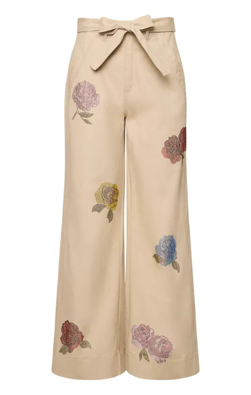 Heatset Roses Mylah Pant sold by cinq a sept