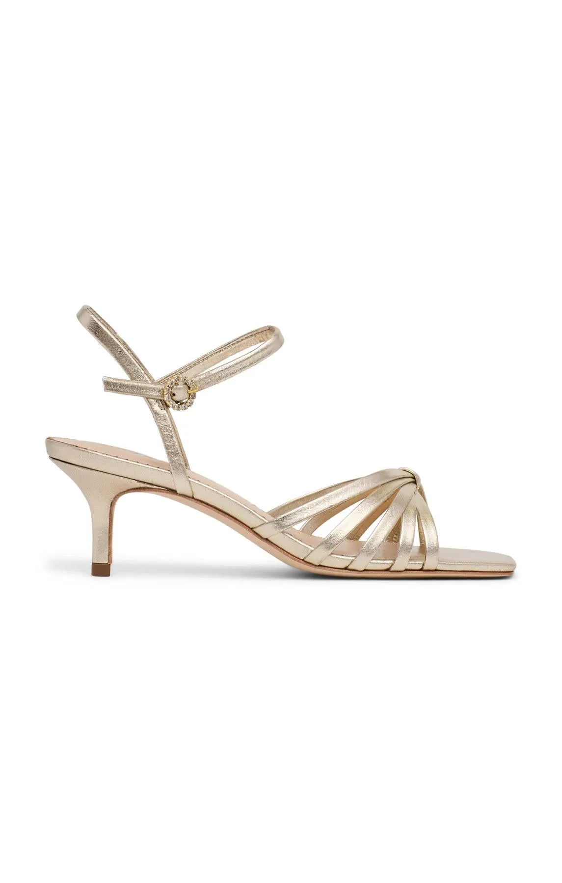 Malia Strappy Metallic Kitten Heel sold by cinq a sept