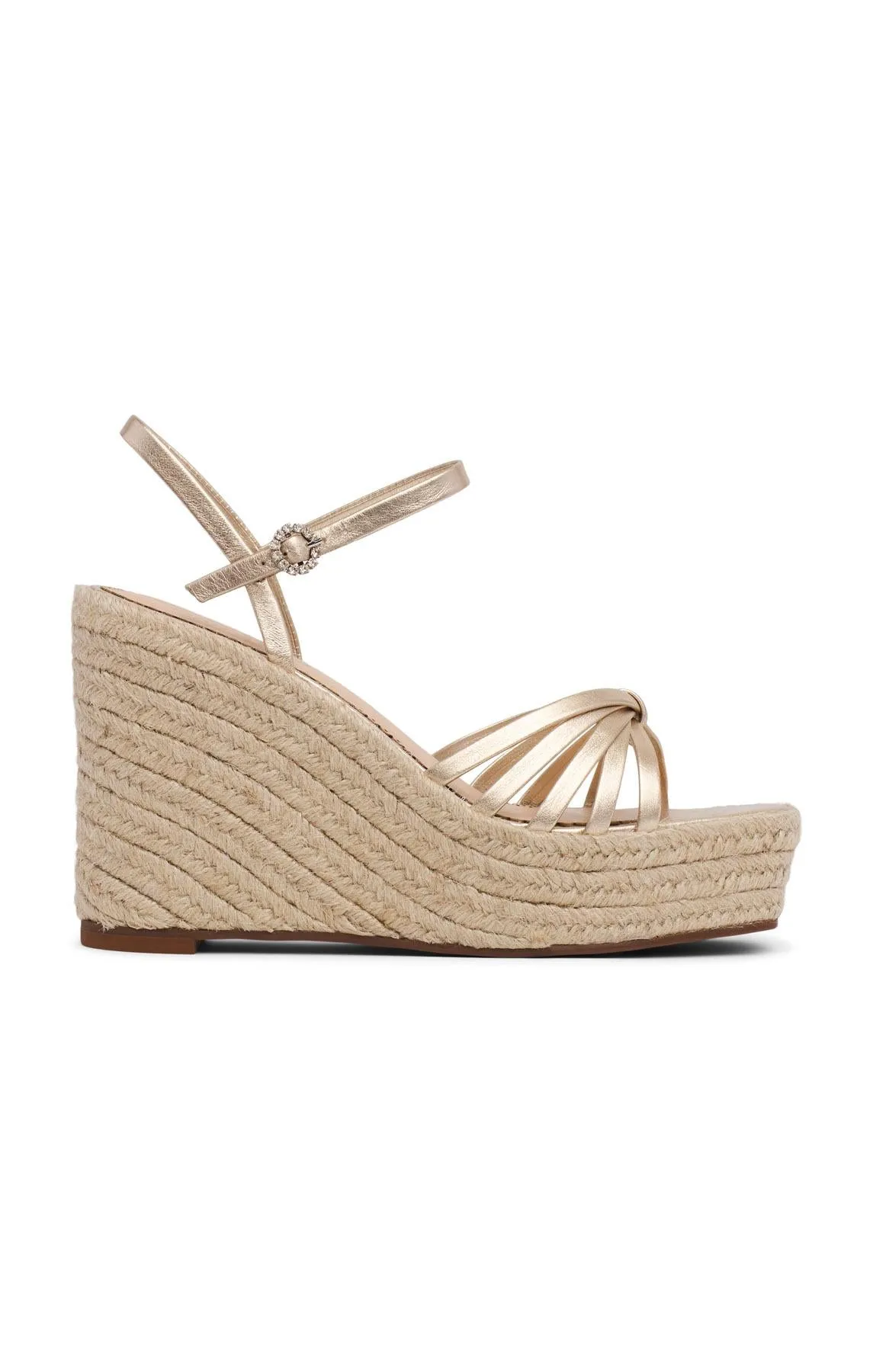 Helen Metallic Espadrille Wedge sold by cinq a sept