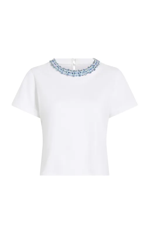 Rhinestone Border Shrunken Tee sold by cinq a sept