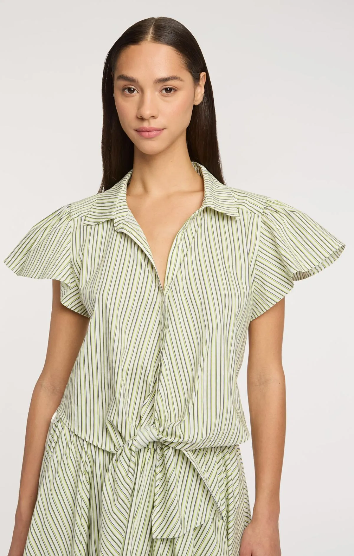 Sophie Stripe Flutter Sleeve Marianna Top sold by cinq a sept product image thumbnail 3