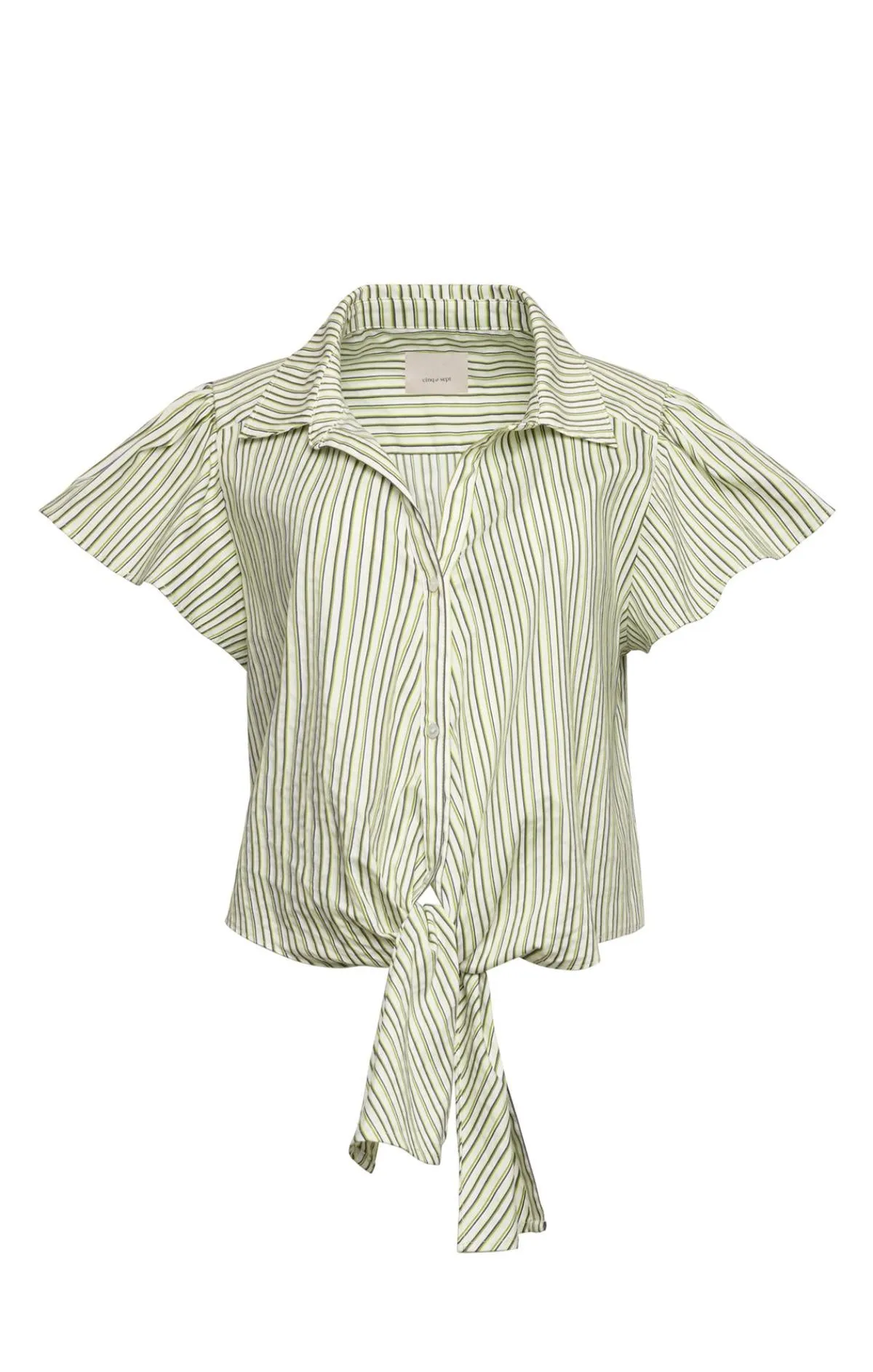 Sophie Stripe Flutter Sleeve Marianna Top sold by cinq a sept