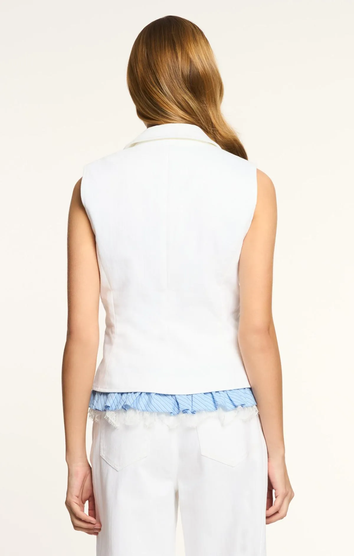 Jessie Stripe Le Petit Roxie Jean Vest sold by cinq a sept product image thumbnail 4
