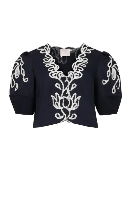 Paisley Bloom Embroidered Bellara Top made by cinq a sept