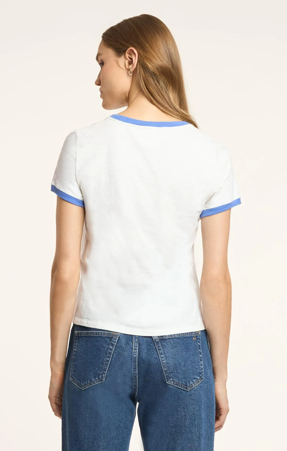 Rhinestone Smiling Sun Shrunken Ringer Tee sold by cinq a sept product image thumbnail 4