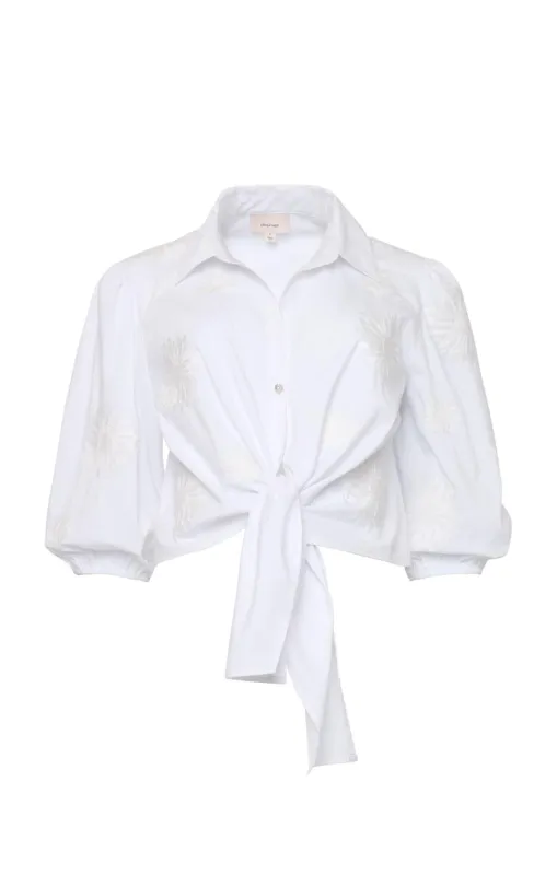Three Quarter Sleeve Embroidered Marianna Top made by cinq a sept