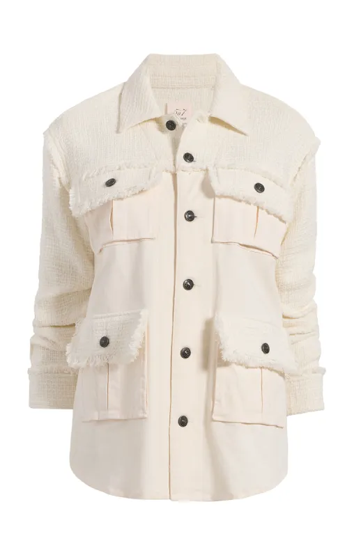 Boucle Combo Vera Jacket sold by cinq a sept