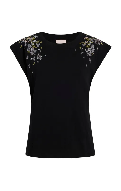 Lilac Vine Embellished Bella Tee sold by cinq a sept