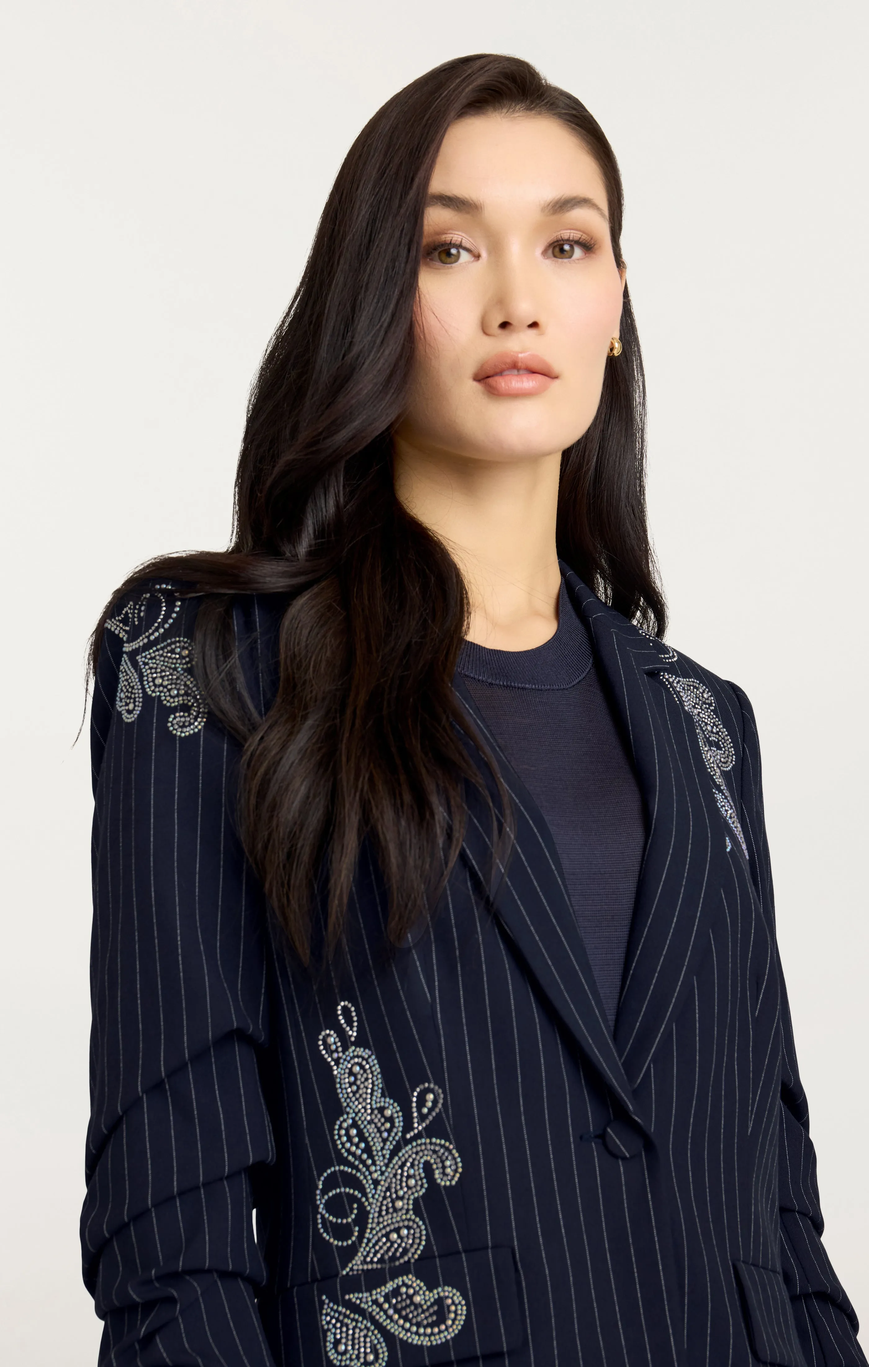 Paisley Pinstripe Khloe Blazer sold by cinq a sept product image thumbnail 4