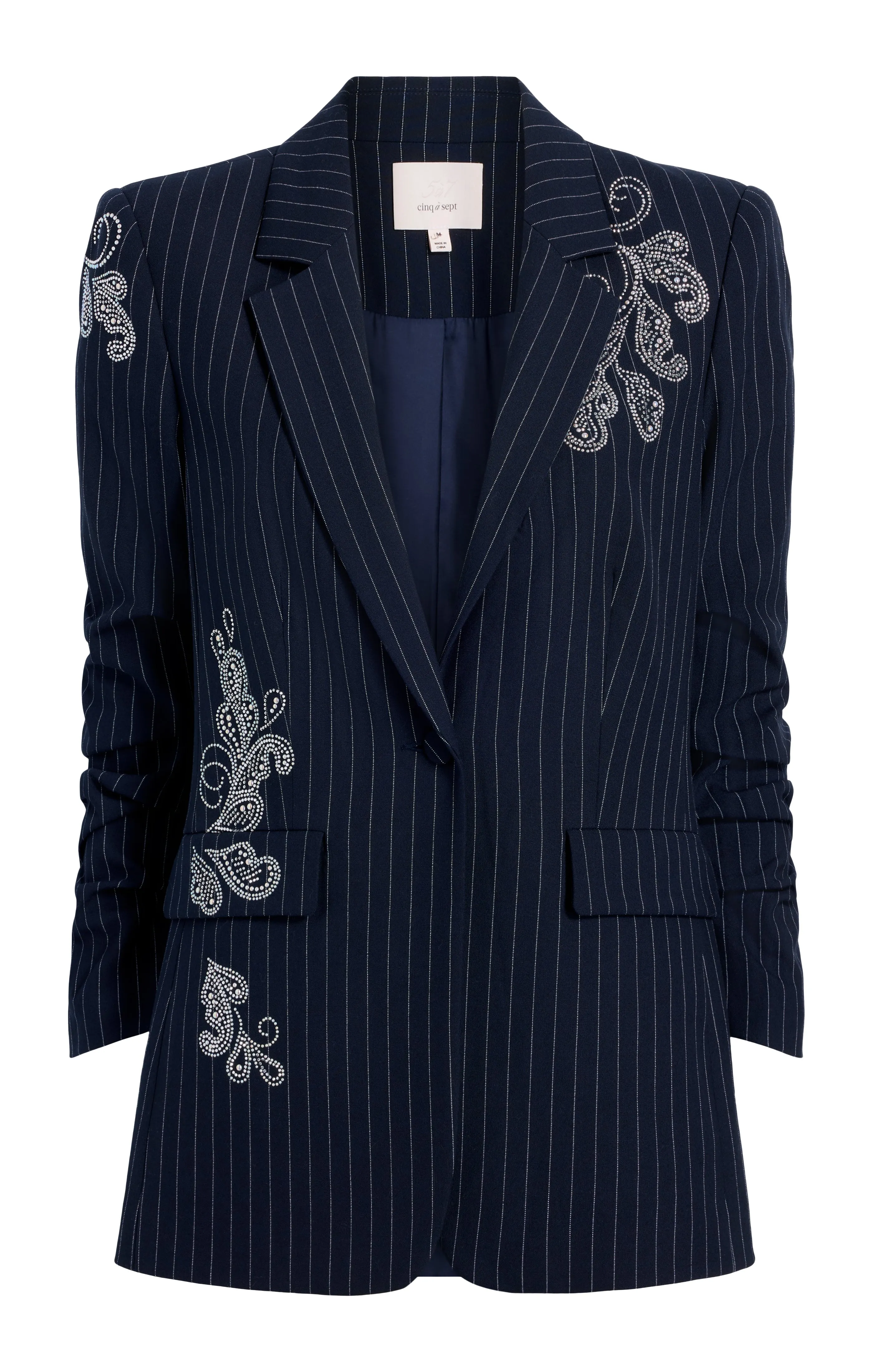 Paisley Pinstripe Khloe Blazer sold by cinq a sept