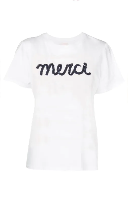 Threaded Merci Tee sold by cinq a sept