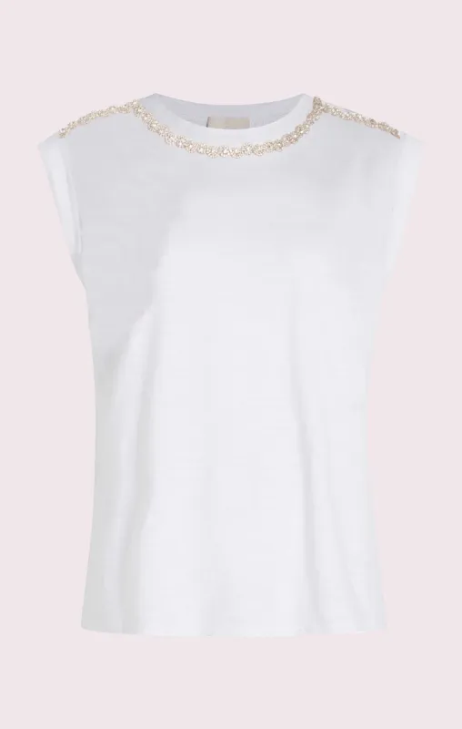 Rhinestone Border Bella Tee sold by cinq a sept