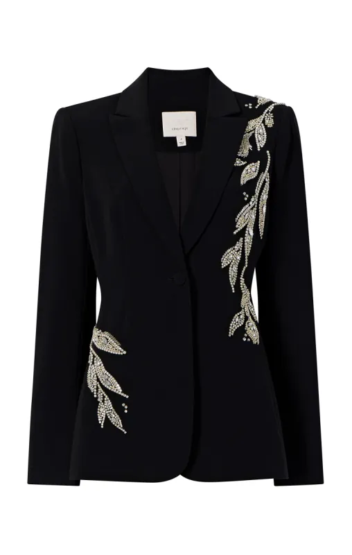 Crystal Floral Embellished Cheyenne Blazer sold by cinq a sept