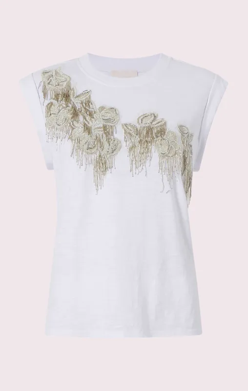 Mesh Floral Bella Tee sold by cinq a sept