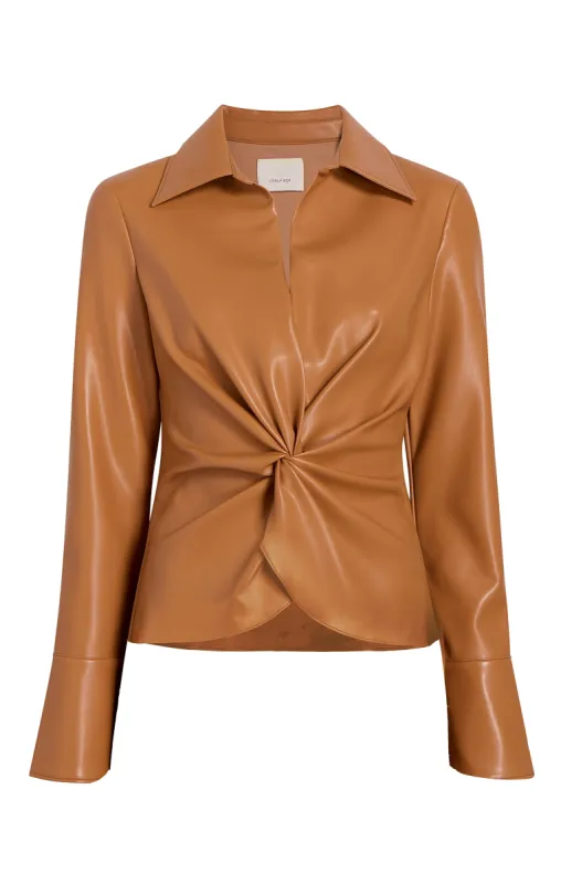 Faux Leather Mckenna Top sold by cinq a sept