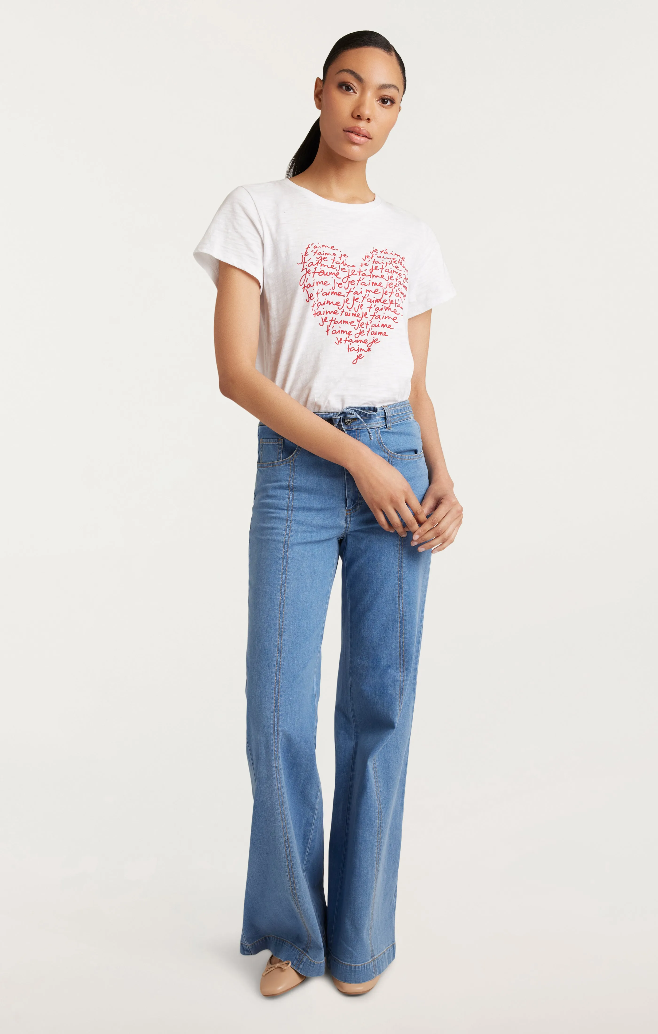 Je T'aime Heart Tee sold by cinq a sept product image thumbnail 2