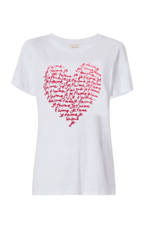 Je T'aime Heart Tee sold by cinq a sept