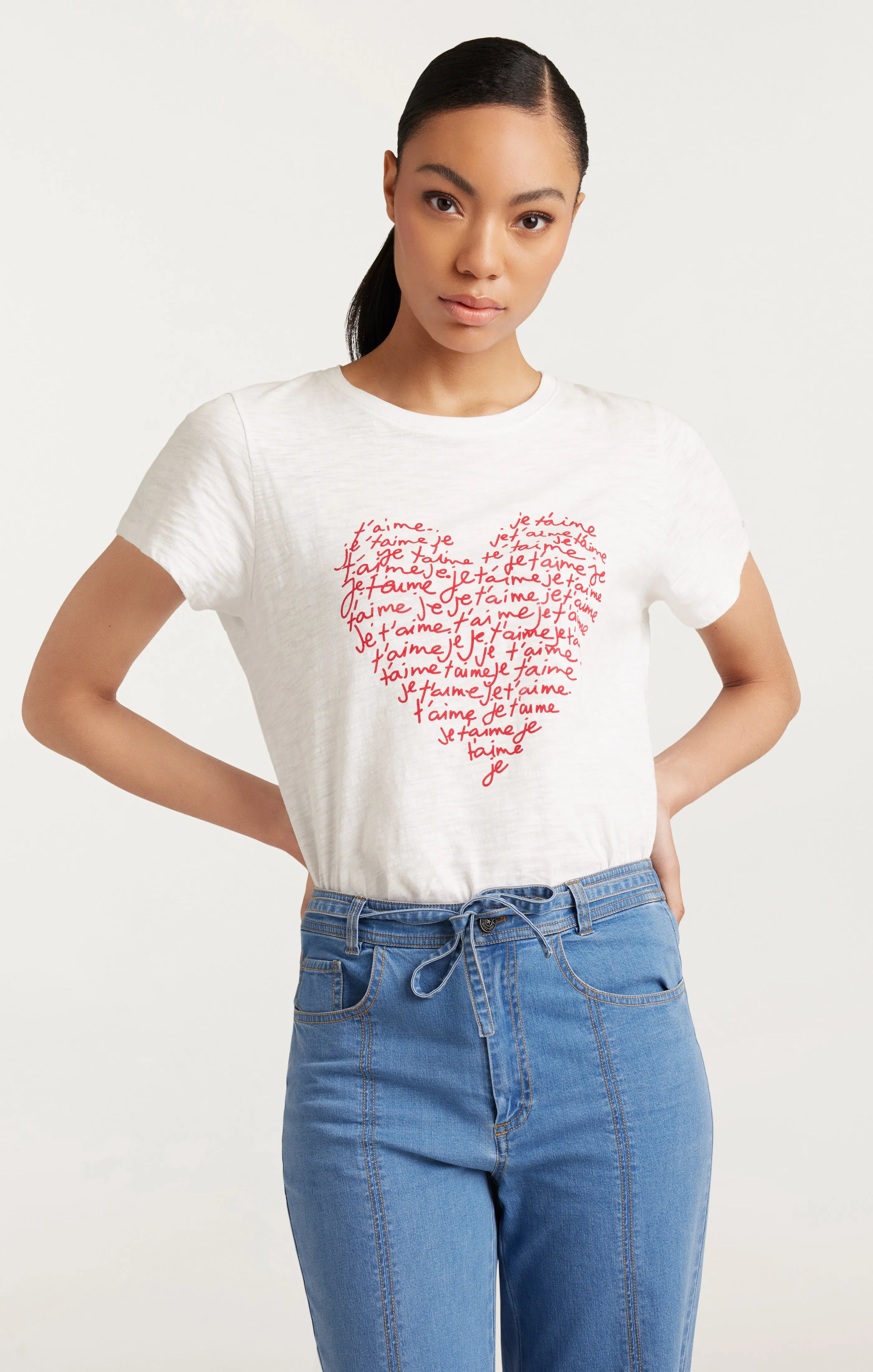 Je T'aime Heart Tee sold by cinq a sept product image thumbnail 3