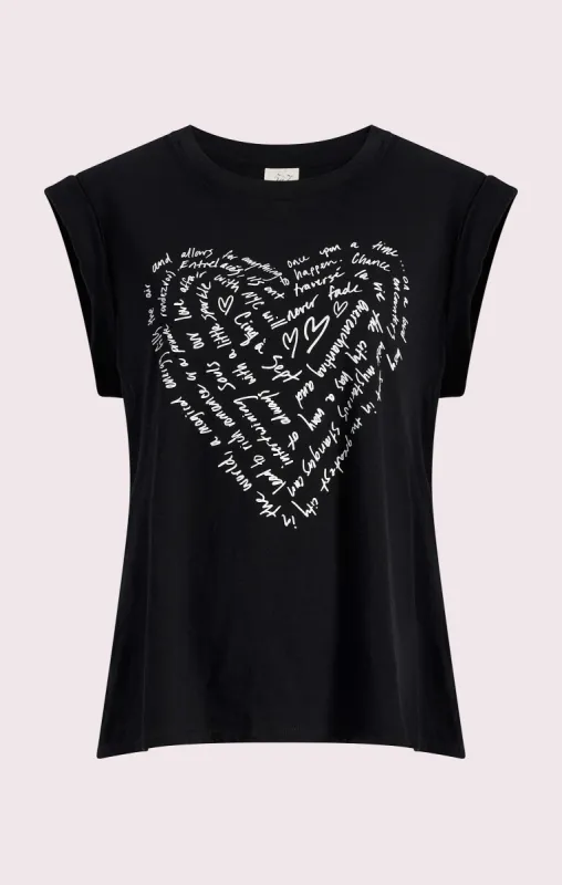 Lovestory Heart Printed Bella Tee sold by cinq a sept