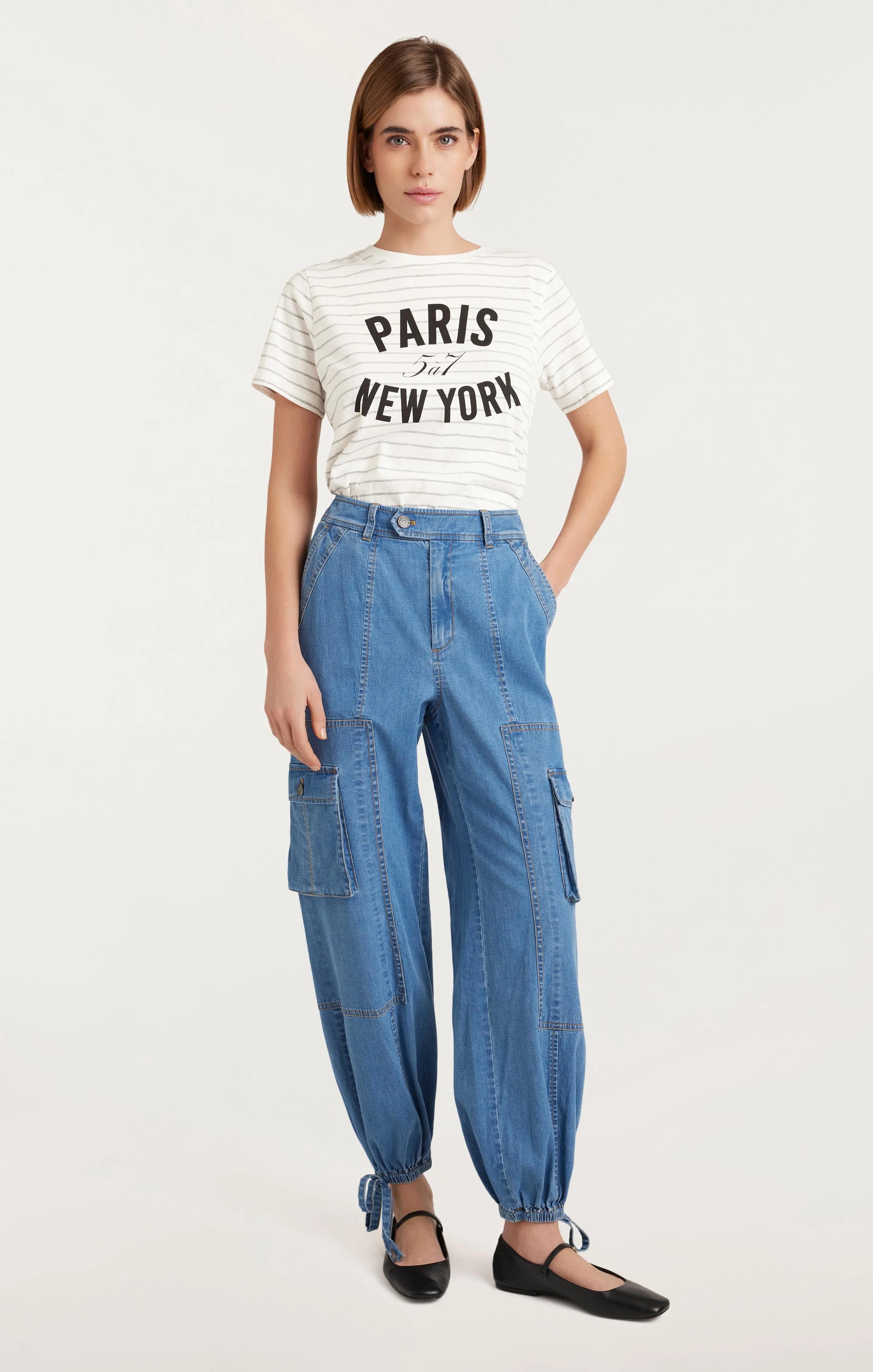 Melange Stripe Paris New York Tee sold by cinq a sept product image thumbnail 2