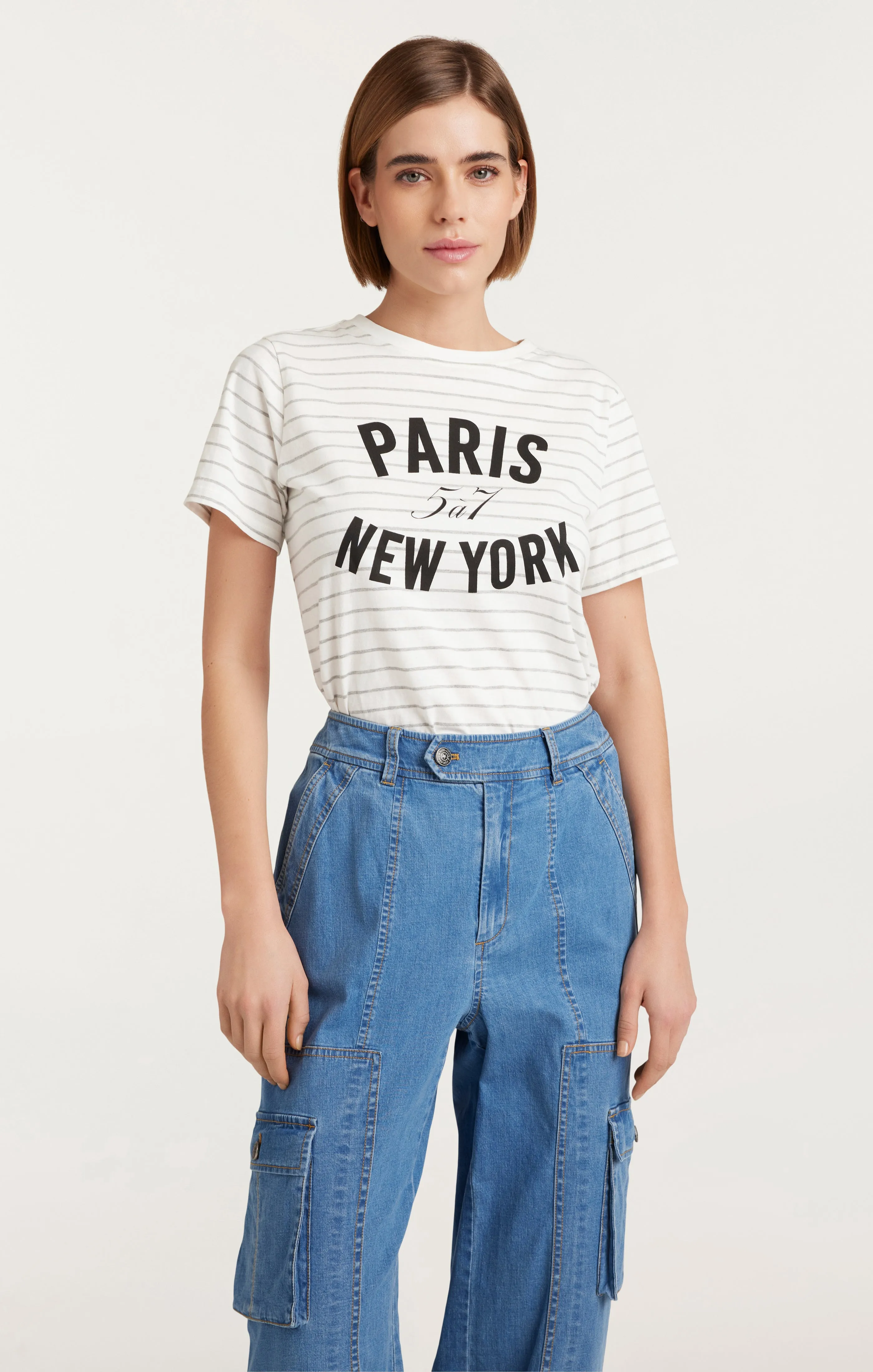 Melange Stripe Paris New York Tee sold by cinq a sept product image thumbnail 3