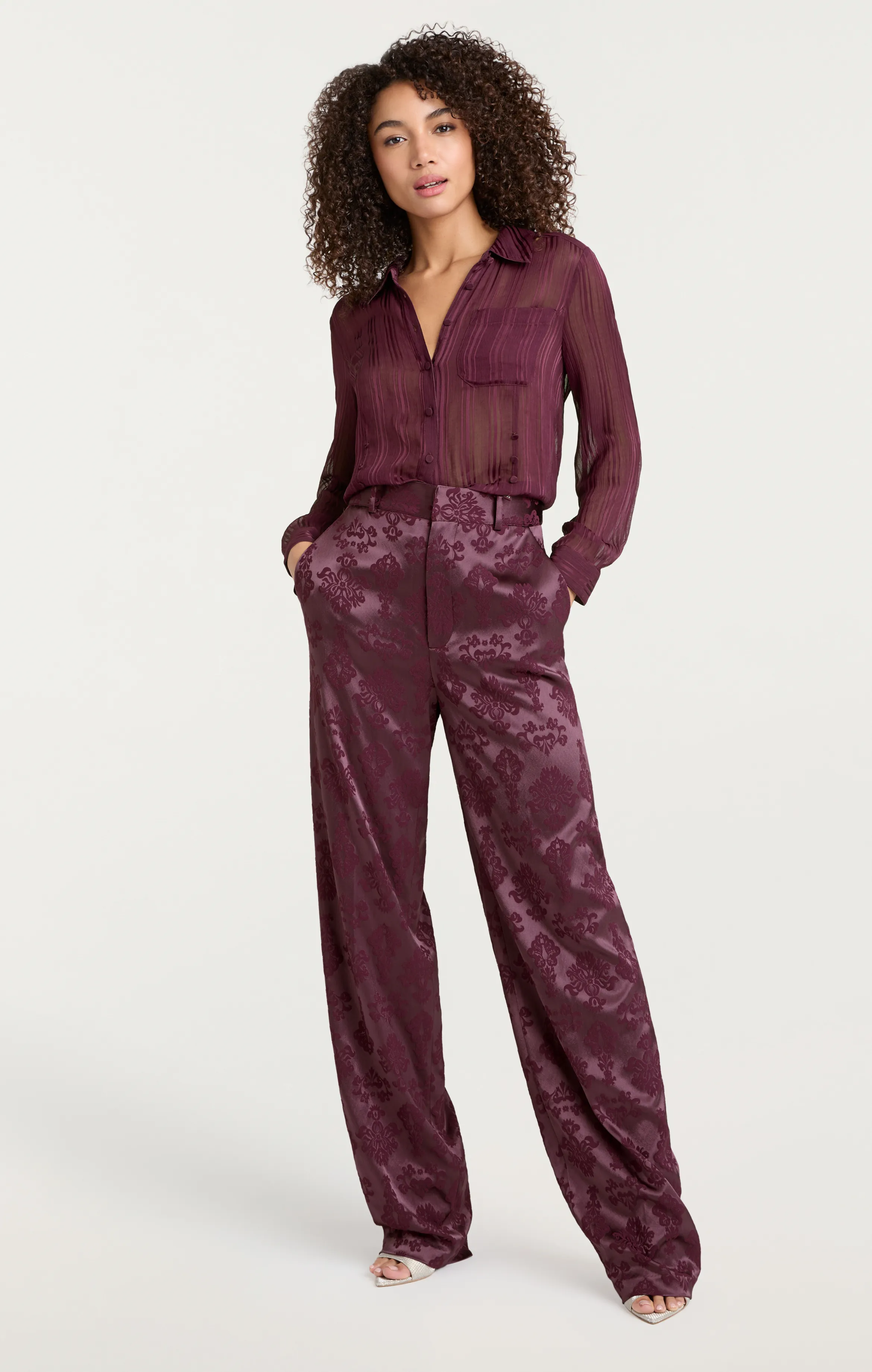 Sheer Stripe Shirred Kandice Top sold by cinq a sept product image thumbnail 3