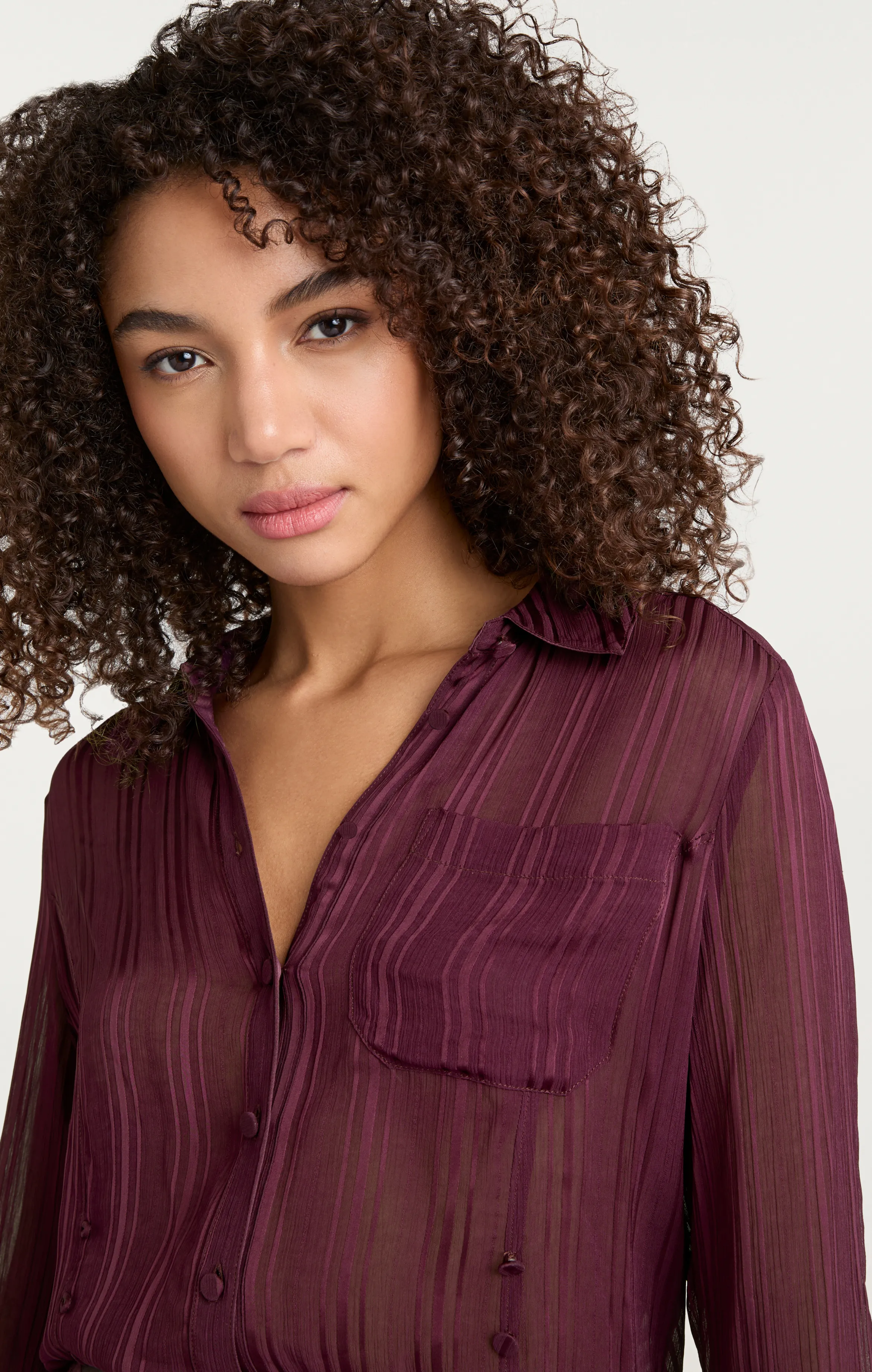 Sheer Stripe Shirred Kandice Top sold by cinq a sept product image thumbnail 4