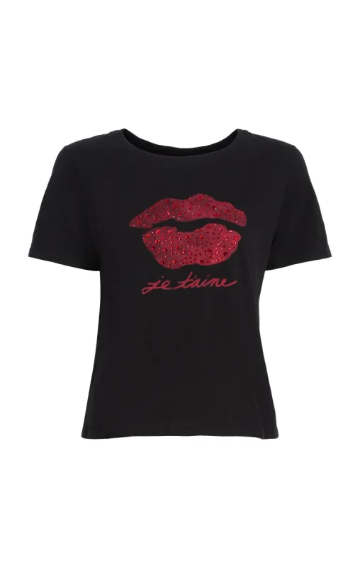 Kisses Je Taime Shrunken Tee sold by cinq a sept
