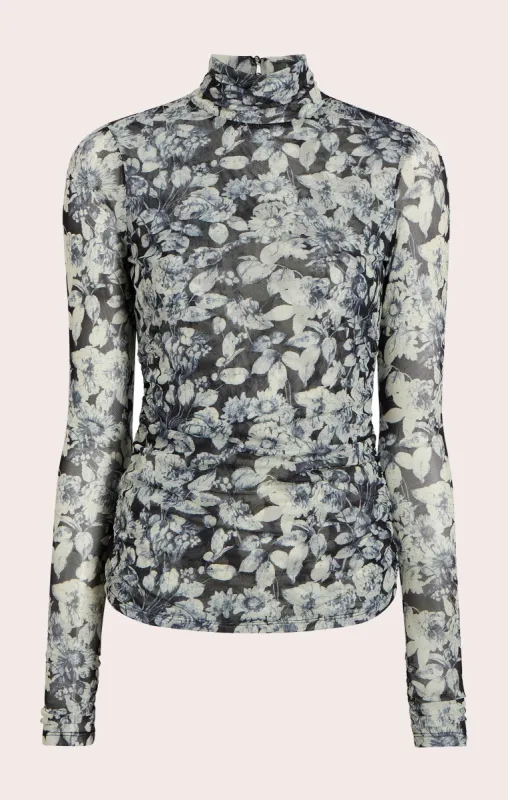 Photo Real Shirred Mesh Turtleneck sold by cinq a sept
