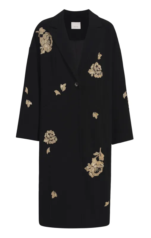 Rose Embellished Gravis Coat sold by cinq a sept