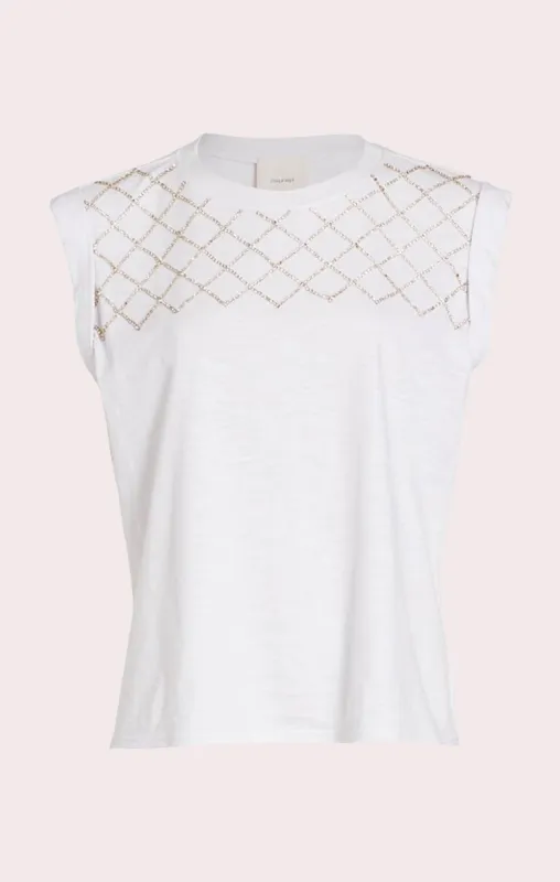 Rhinestone Net Bella Tee sold by cinq a sept