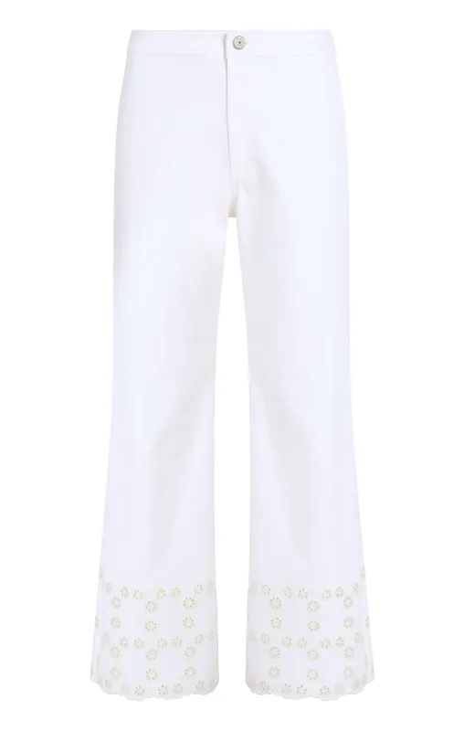 Floral Eyelet Amelia Pant sold by cinq a sept