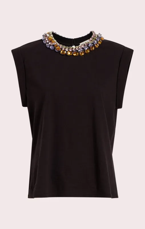 Chunky Rhinestone Embellished Bella Tee sold by cinq a sept