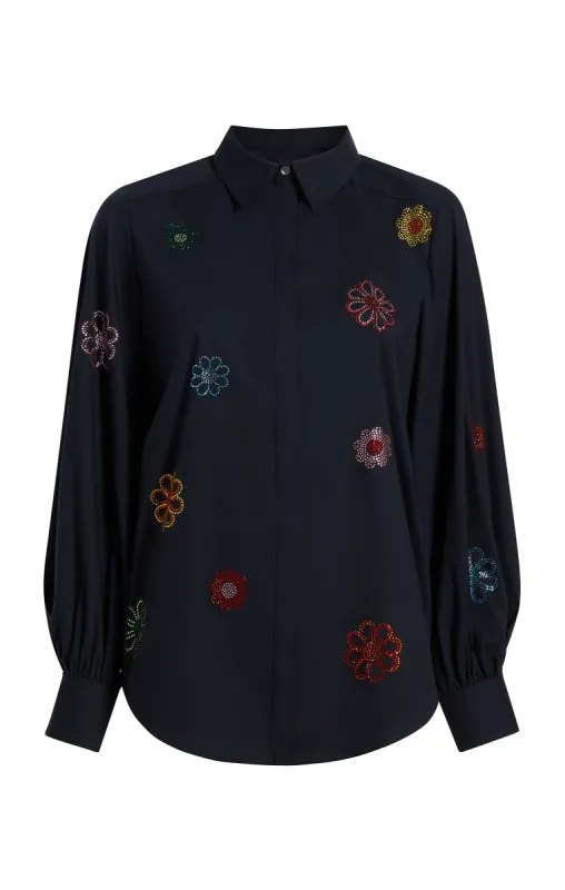 Heatset Daisy Embellished Kandice Top made by cinq a sept