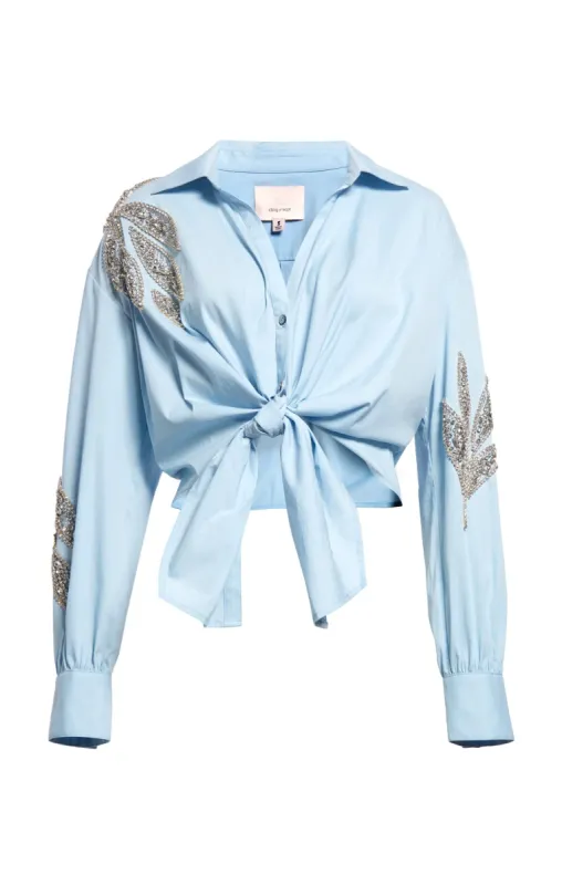 Crystal Floral Solid Marianna Top sold by cinq a sept