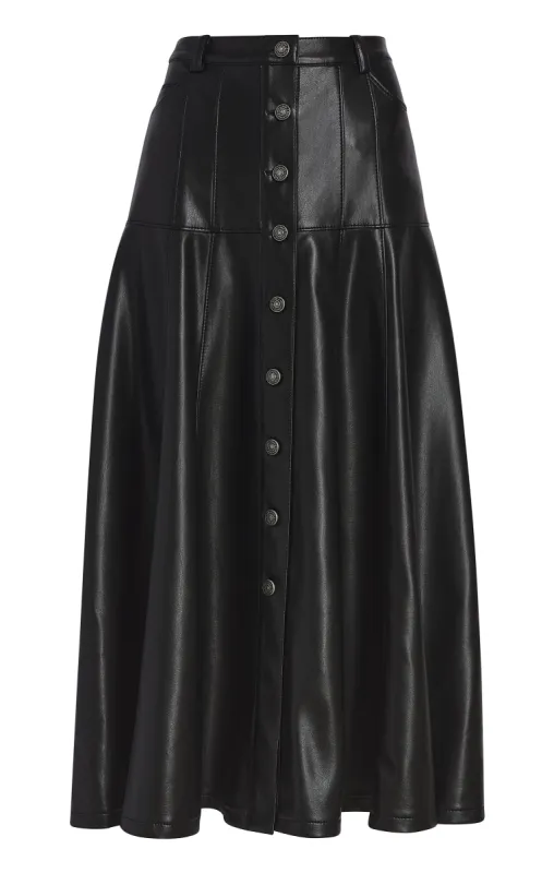 Vegan Leather Veena Skirt sold by cinq a sept