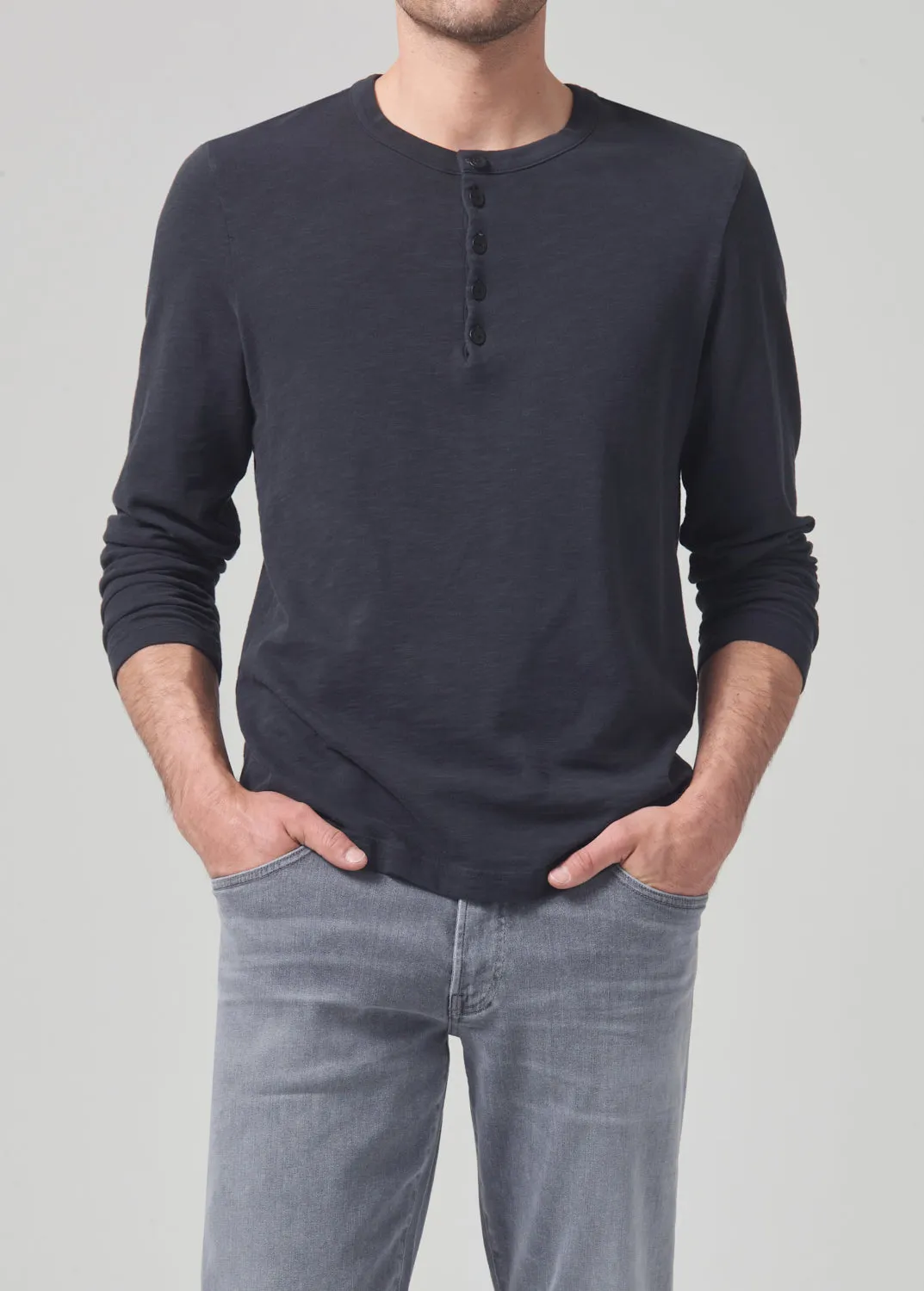 Classic Henley in Washed Black sold by Citizens Of Humanity product image thumbnail 3