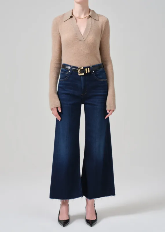 Lyra Wide Leg Crop Raw Hem in Lotus sold by Citizens Of Humanity
