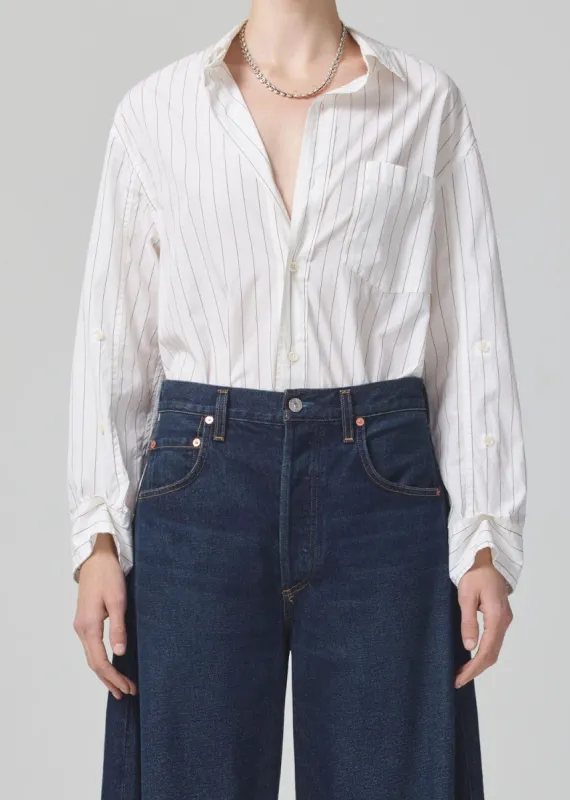 Kayla Shirt in Bitter Chocolate Stripe sold by Citizens Of Humanity