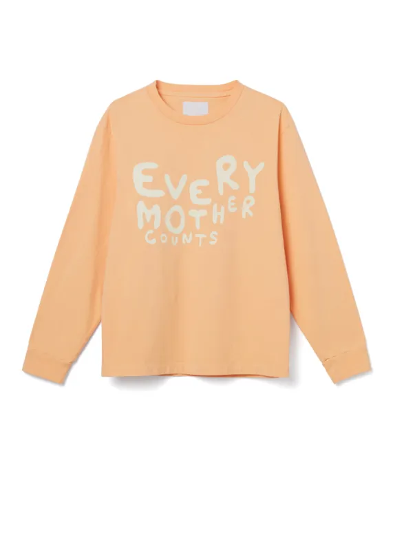 Every Mother Counts Unisex Long Sleeve Tee in Orange sold by Citizens Of Humanity