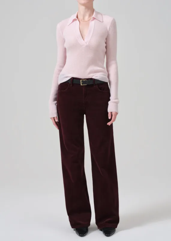 Annina High Rise Wide Leg 33" Corduroy in Bordeaux sold by Citizens Of Humanity