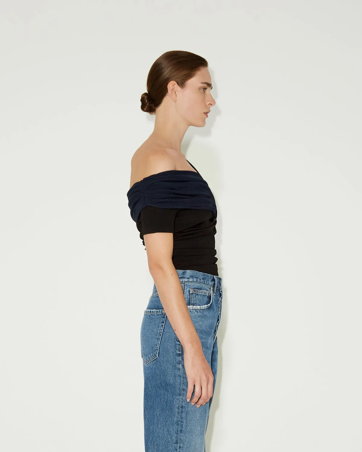 GOLDSIGN - The Rib Gelsey Bodysuit in Black Navy sold by Citizens Of Humanity product image thumbnail 3