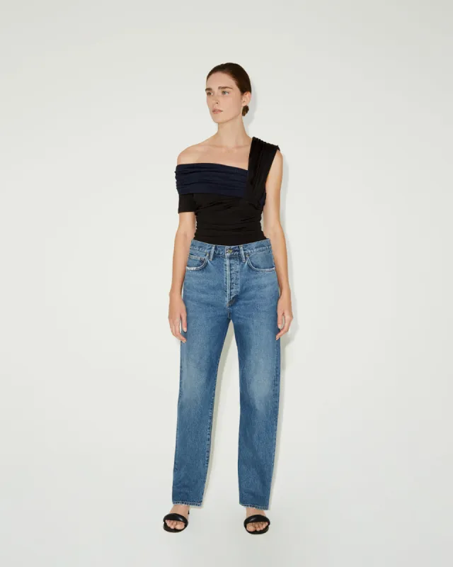 GOLDSIGN - The Rib Gelsey Bodysuit in Black Navy sold by Citizens Of Humanity