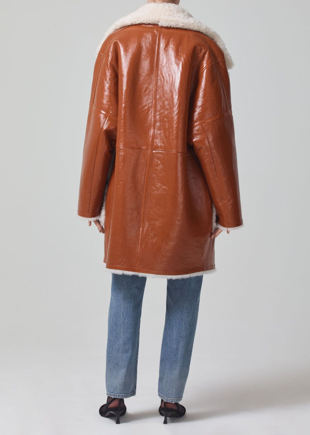 Elodie Shearling Coat in Camel Shiny Icelandic Merino sold by Citizens Of Humanity product image thumbnail 3