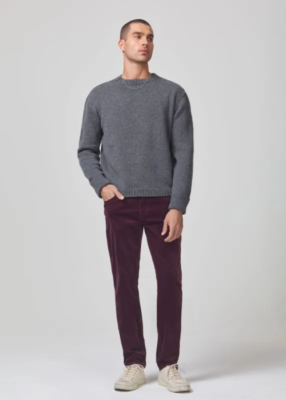London Tapered Slim Velvet in Barolo sold by Citizens Of Humanity