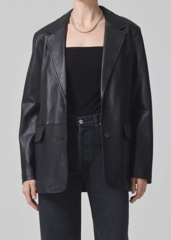 Orla Leather Blazer in Black sold by Citizens Of Humanity