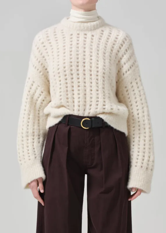 Ailani Crewneck Sweater in Cream sold by Citizens Of Humanity